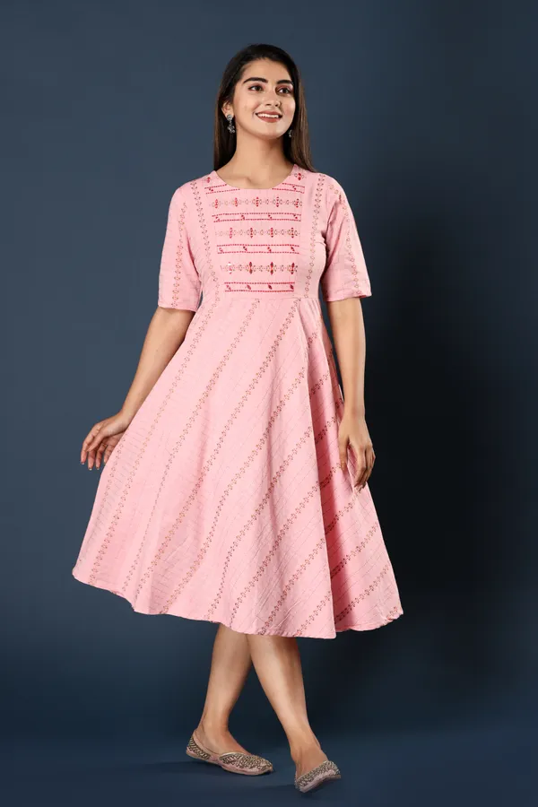 Pink_Khadi_Cotton_Embroidered_Flared_Kurta_for_Women