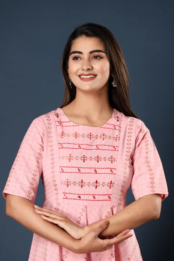 Pink_Khadi_Cotton_Embroidered_Flared_Kurta_for_Women