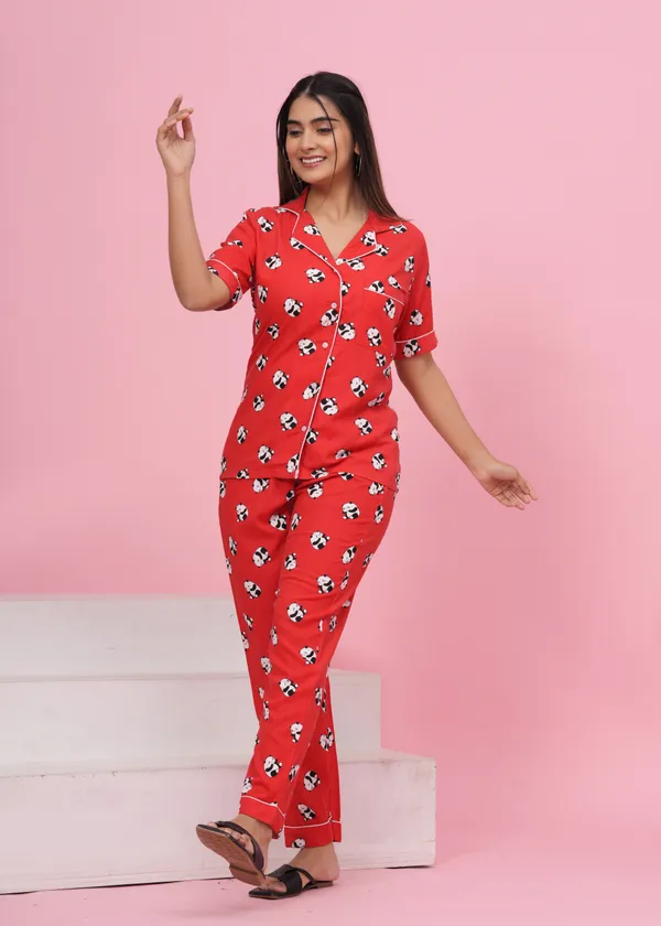 Red_Rayon_Printed_Shirt_&_Pyjama_set_for_Women