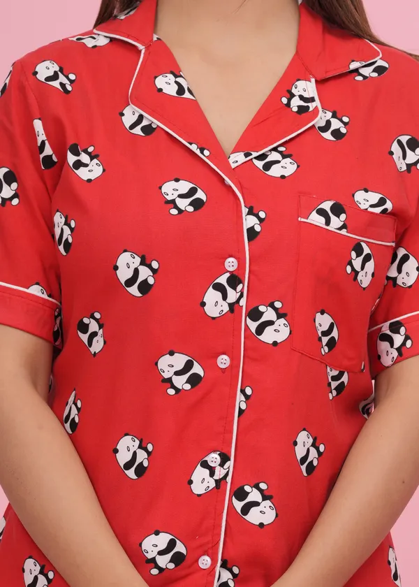 Red_Rayon_Printed_Shirt_&_Pyjama_set_for_Women