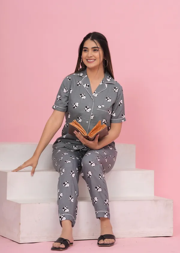 Grey_Rayon_Printed_Shirt_&_Pyjama_set_for_Women