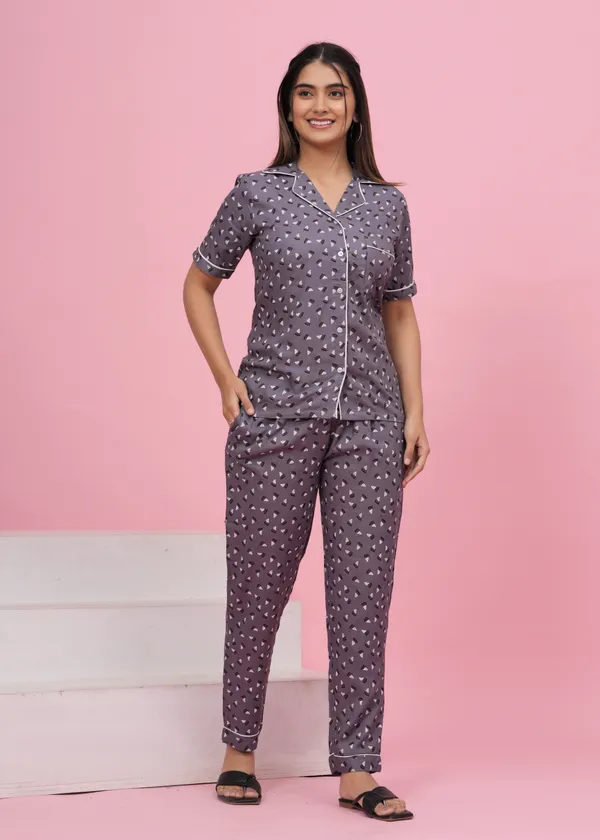 Grey_Rayon_Printed_Shirt_&_Pyjama_set_for_Women