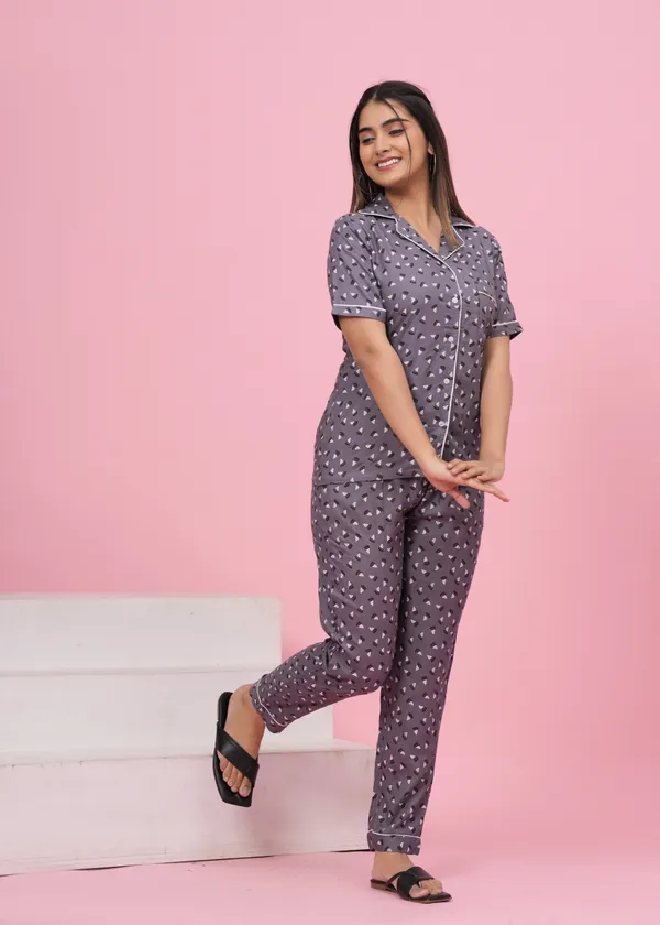 Grey_Rayon_Printed_Shirt_&_Pyjama_set_for_Women