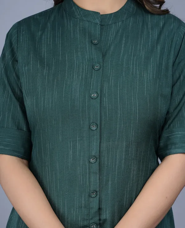 Dark_Green_Khadi_Cotton_Solid_A-line_Kurta_for_Women