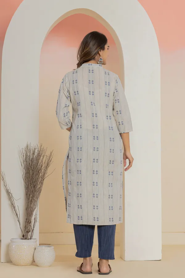 Dark_Blue_&_White_Khadi_Cotton_Woven_Kurti_Pant_Dupatta_Set_for_Women