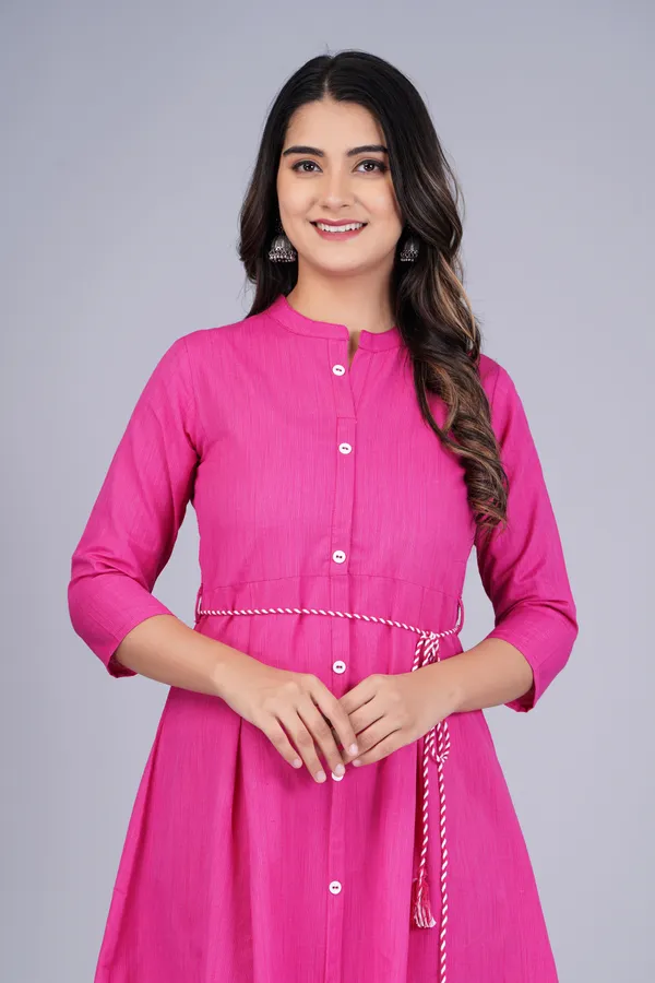Pink_Khadi_Cotton_Solid_Flared_Kurta_for_Women