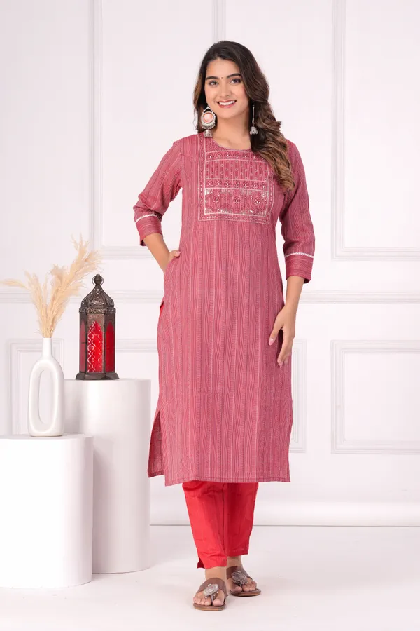 Red_Embroidered,_Printed_Cotton_Kurta,_Trouser/Pant_&_Dupatta_Set