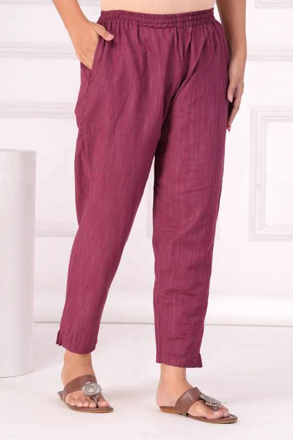 Maroon_Embroidered,_Printed_Cotton_Kurta,_Trouser/Pant_&_Dupatta_Set