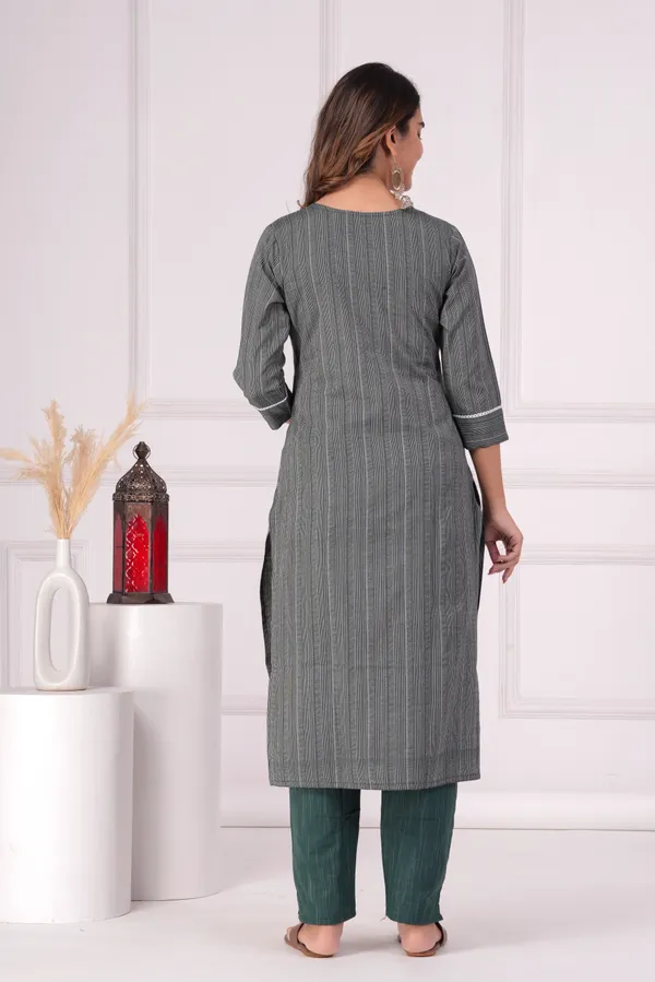 Dark_Green_Embroidered,_Printed_Cotton_Kurta,_Trouser/Pant_&_Dupatta_Set