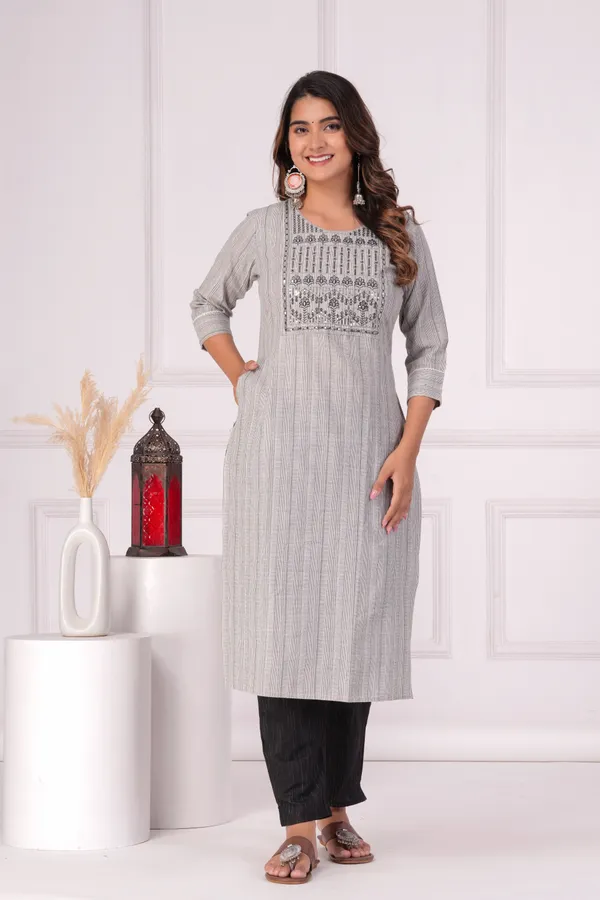 Black_Embroidered,_Printed_Cotton_Kurta,_Trouser/Pant_&_Dupatta_Set