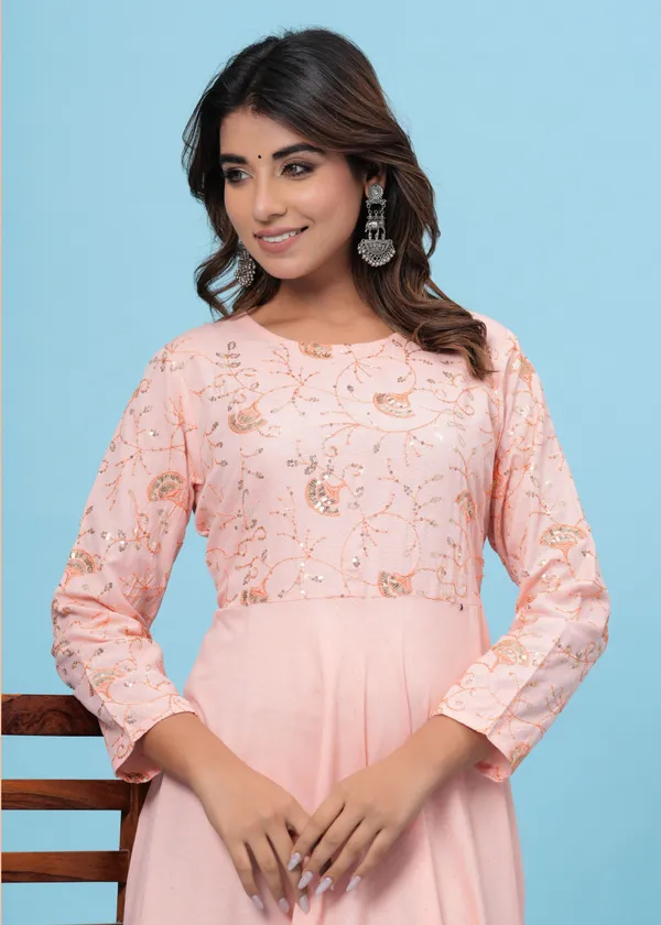 Dizon_Women_Embroidered_Anarkali_Kurta_(Orange)