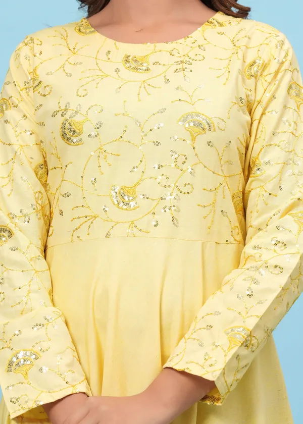 Dizon_Women_Embroidered_Anarkali_Kurta_(Yellow)