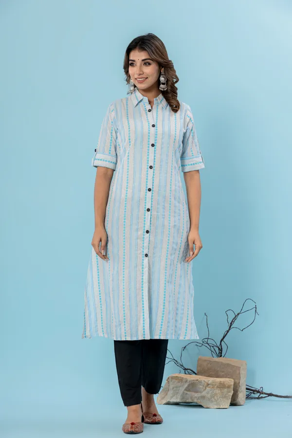 Multicolor_Cotton_Blend_Woven_Design_A-line_Kurti_for_Women