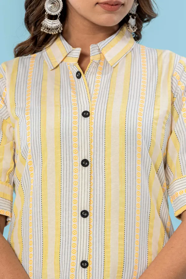 Yellow_Cotton_Blend_Woven_Design_A-line_Kurti_for_Women