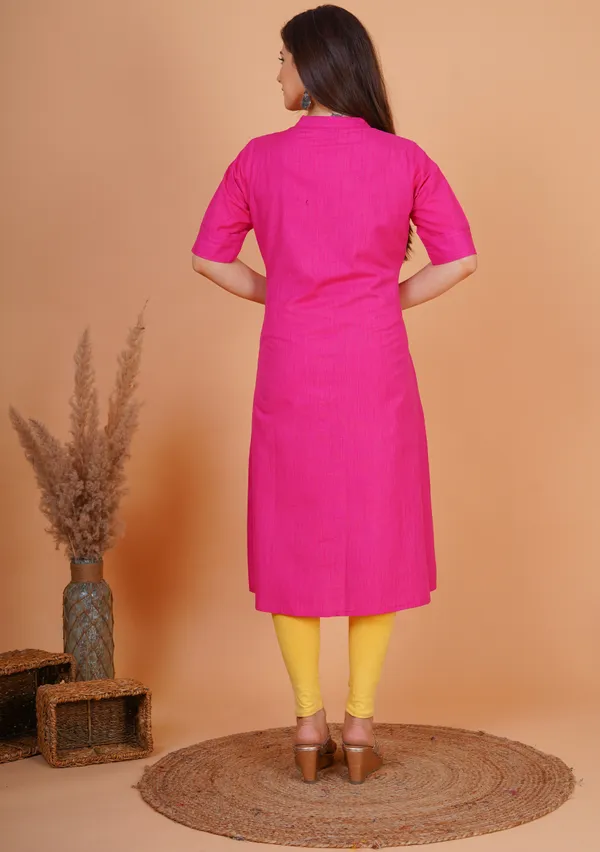 Pink_Khadi_Cotton_Embroidered_A-line_Kurta_for_Women