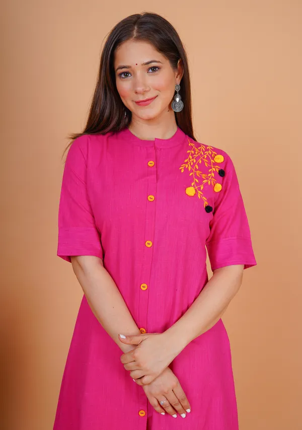 Pink_Khadi_Cotton_Embroidered_A-line_Kurta_for_Women