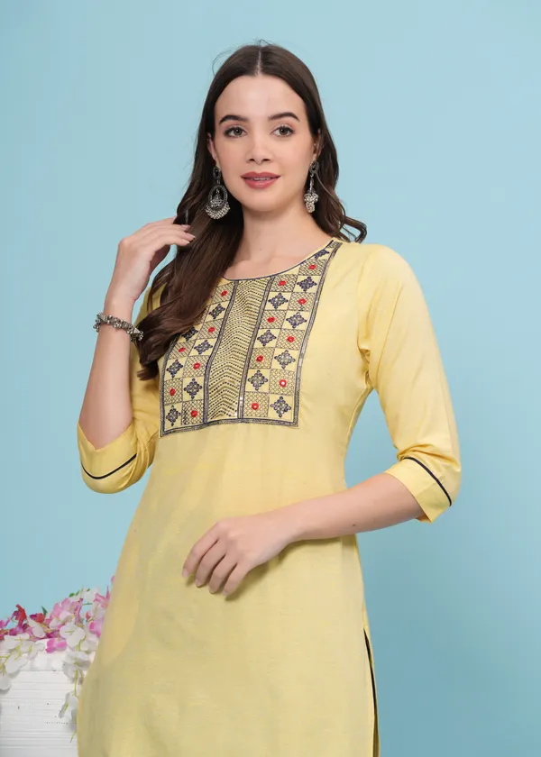 Yellow_Cotton_Blend_Embroidered_Kurta_Pant_Dupatta_Set_for_Women