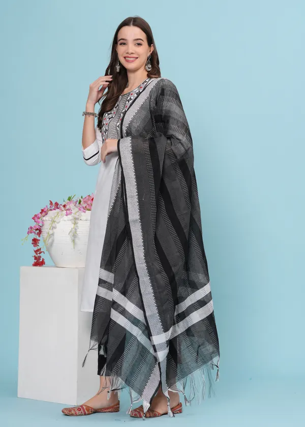 White_Cotton_Blend_Embroidered_Kurta_Pant_Dupatta_Set_for_Women