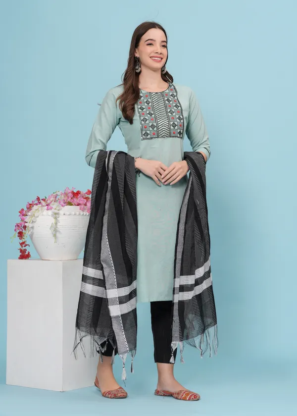 Light_Green_Cotton_Blend_Embroidered_Kurta_Pant_Dupatta_Set_for_Women