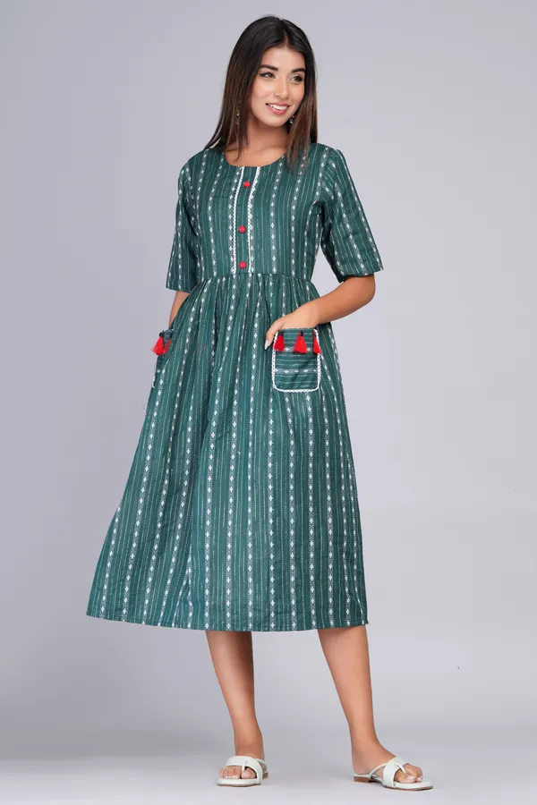 Blue_Khadi_Cotton_Woven_Design_Flared_Kurta_for_Women