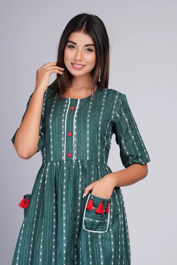 Blue_Khadi_Cotton_Woven_Design_Flared_Kurta_for_Women
