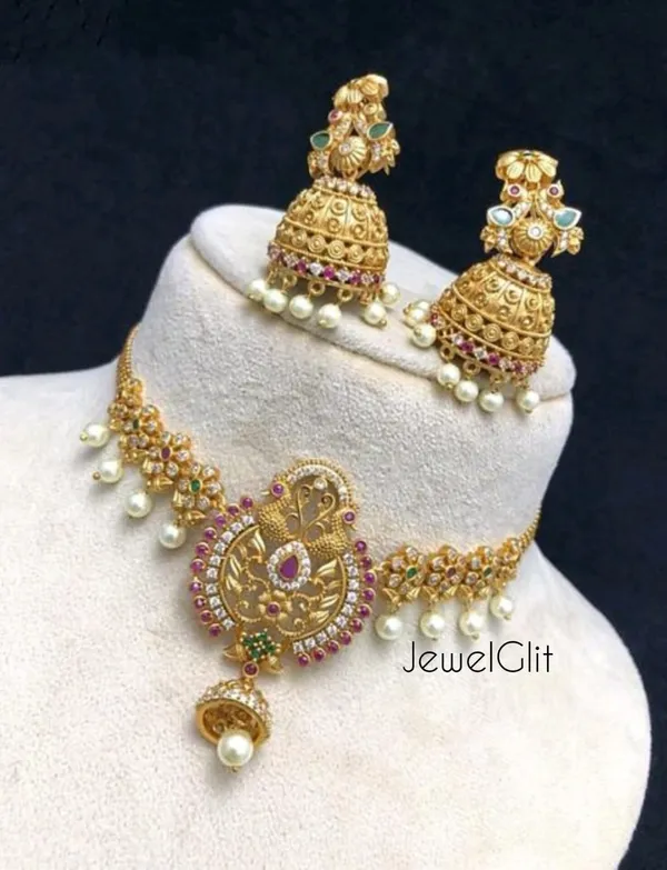 Multicolor_Brass_Alloy_Matte_Finish_American_Diamond/_Cz_Stone_Necklace_Set_For_Women