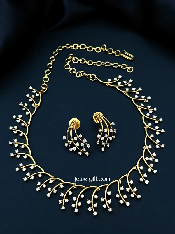 White_Brass_Alloy_Antique_Finish_American_Diamond_Necklace_Set_For_Women