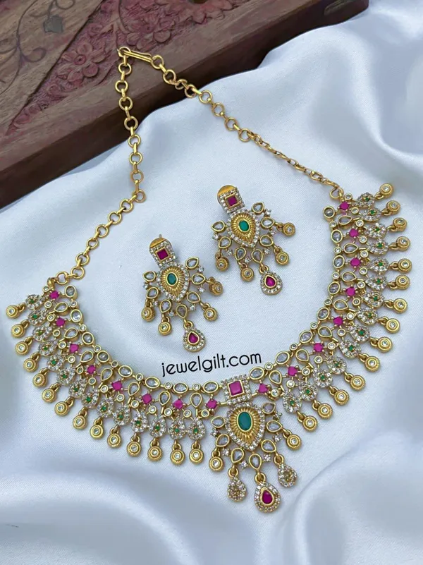 Multicolor_Brass_Alloy_Matte_Finish_American_Diamond_Necklace_Set_For_Women