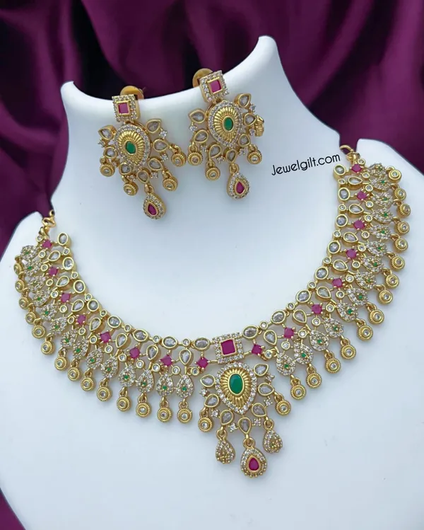 Multicolor_Brass_Alloy_Matte_Finish_American_Diamond_Necklace_Set_For_Women