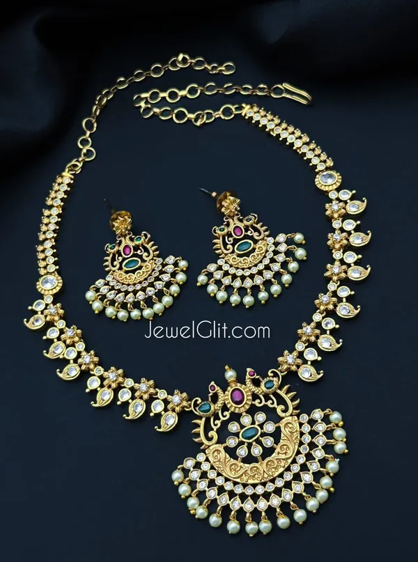 Multicolor_Brass_Alloy_Matte_Finish_American_Diamond_Necklace_Set_For_Women