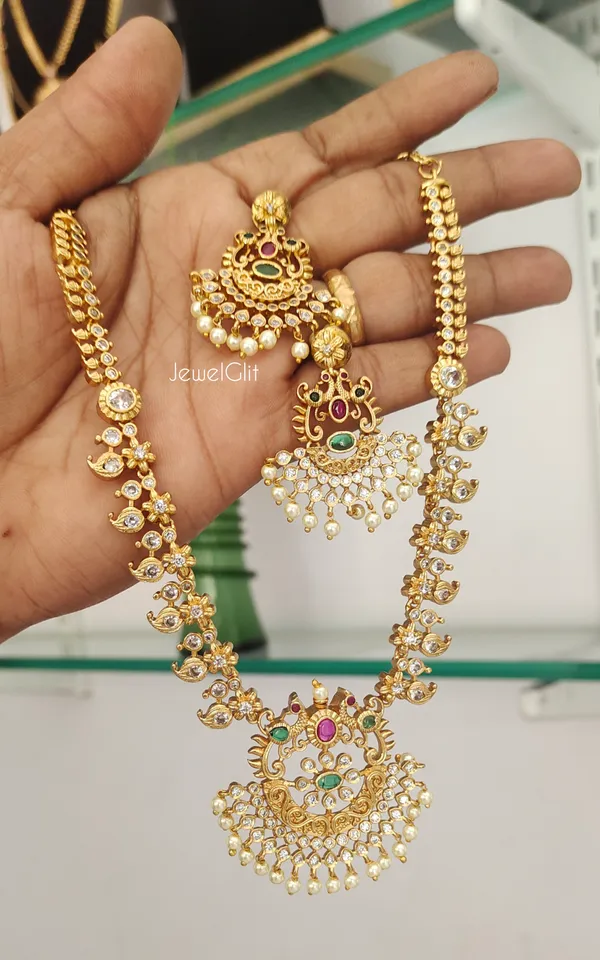 Multicolor_Brass_Alloy_Matte_Finish_American_Diamond_Necklace_Set_For_Women