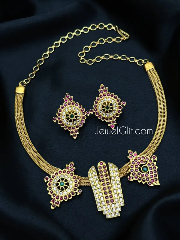 Multicolour_Matte_Temple_Finish_Necklace_Set