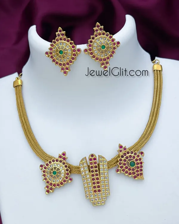 Multicolour_Matte_Temple_Finish_Necklace_Set