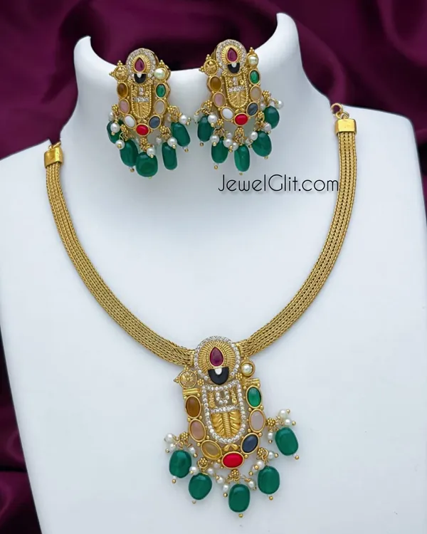 Traditionl_Navratna_Colour_Balaji_Necklace_Set