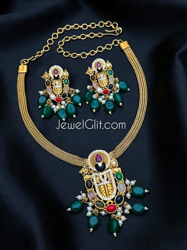 Traditionl_Navratna_Colour_Balaji_Necklace_Set