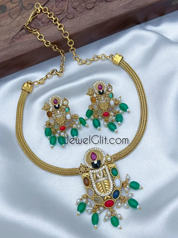 Traditionl_Navratna_Colour_Balaji_Necklace_Set
