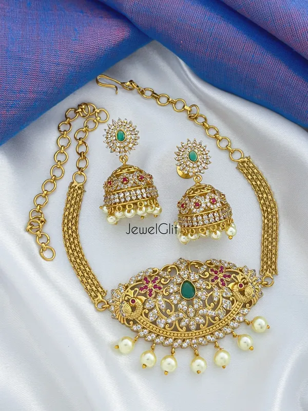 Trendy_Matte_Finish_American_Diamond_Necklace