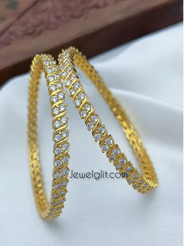 White_Colour_Premium_Quality_Impon_Microplated_Bangle