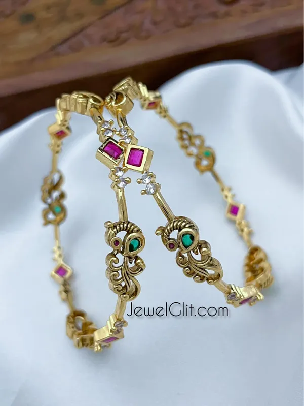 Jewel Glit Dazzling Antique Peacock Design Bangle Price in India Buy Jewel Glit Dazzling Antique Peacock Design Bangle online at jewelglit