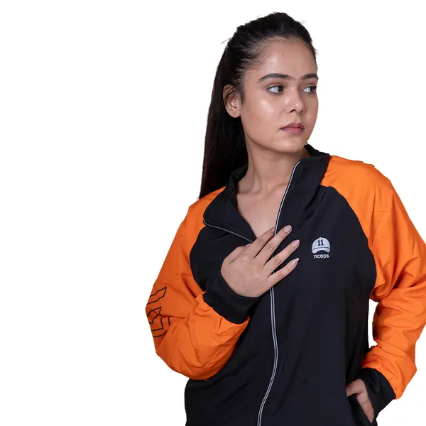 Orange_Nylon_Solid_All_Season_Windcheater