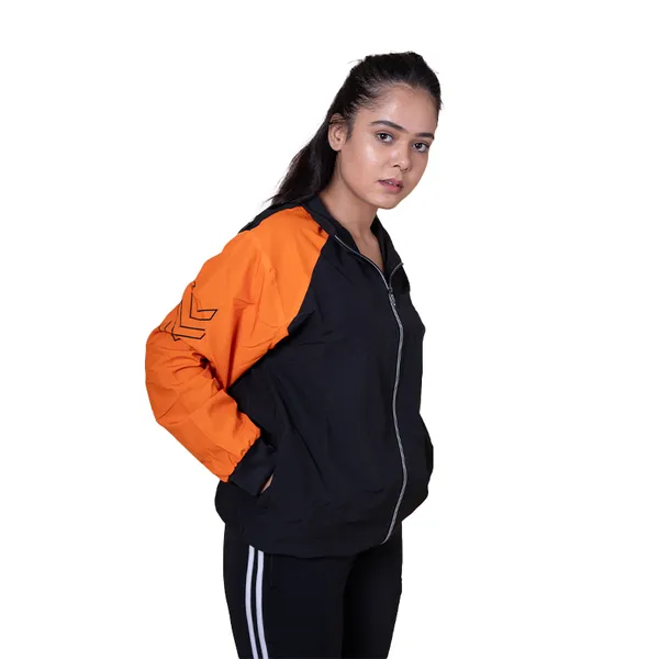 Orange_Nylon_Solid_All_Season_Windcheater