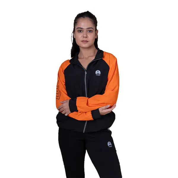 Orange_Nylon_Solid_All_Season_Windcheater