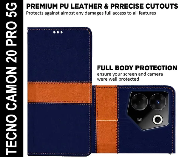 Multicolor_Artificial_Leather_Tecno_Camon_20_Pro_5G_Flip_Cover