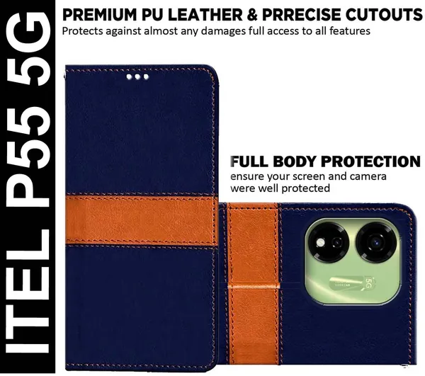 Multicolor_Artificial_Leather_Itel_P55_5G_Back_Cover