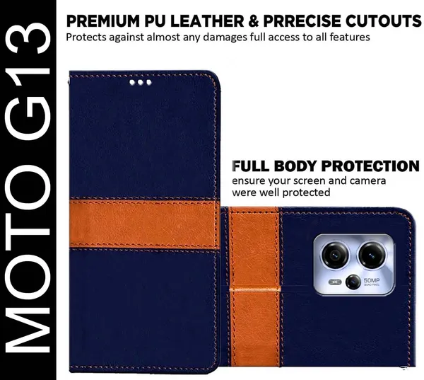 Multicolor_Artificial_Leather_Moto_G13_Back_Cover