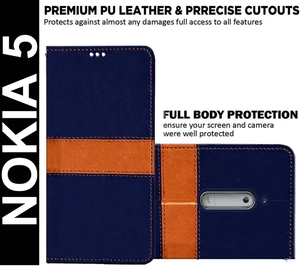 Multicolor_Artificial_Leather_Nokia_5_Back_Cover