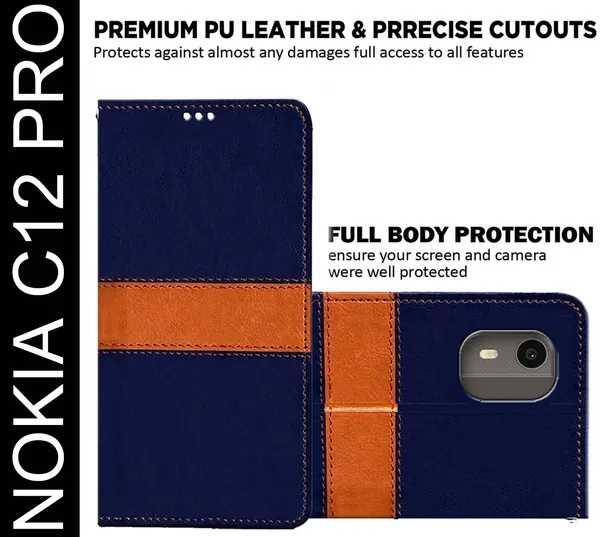 Multicolor_Artificial_Leather_Nokia_C12_Pro_Back_Cover
