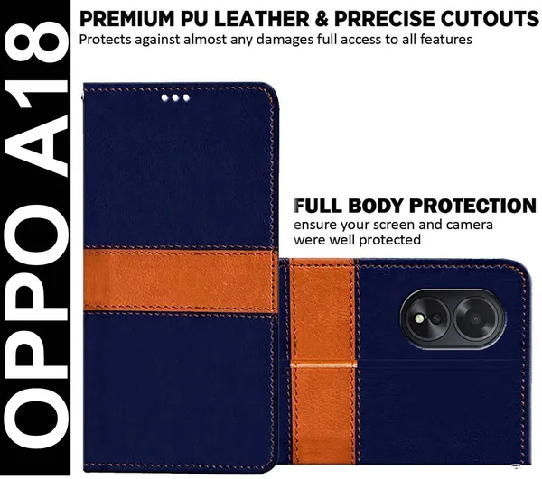 Multicolor_Artificial_Leather_Oppo_A18_Back_Cover