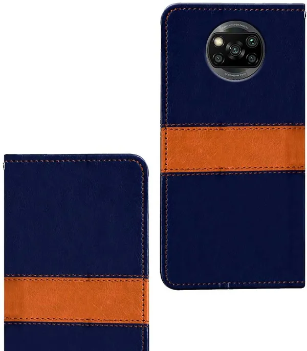 Multicolor_Artificial_Leather_Poco_X3_Flip_Cover