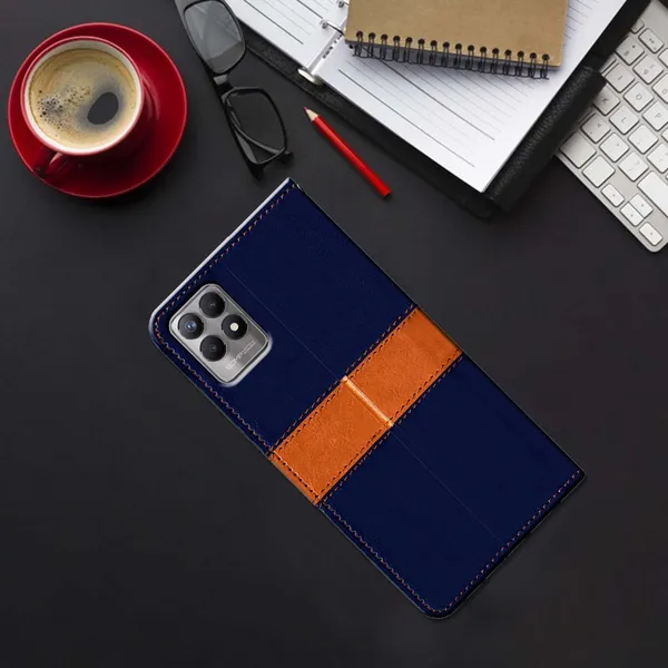 Multicolor_Artificial_Leather_Realme_8i_Back_Cover